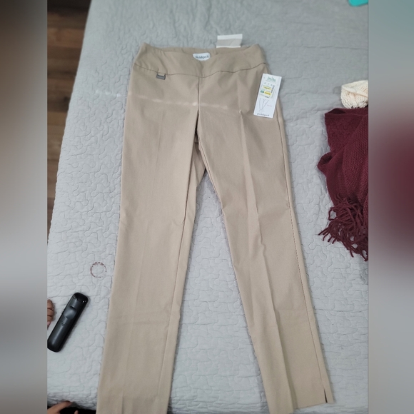 Peck & Peck Women's Tan Straight Leg Pants - Picture 2 of 4